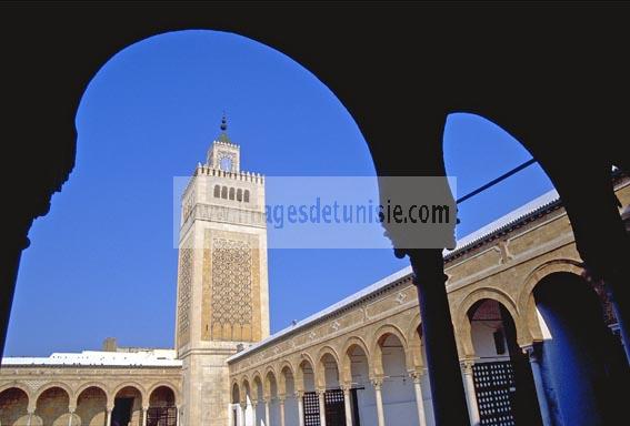 Mosque;architecture;musulmane;Jama;el;Zitouna;Minaret;cour;colonne;Tunis;Medina;