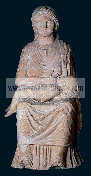 antiquite;nabeul;statue;statuette;thinissut;terre cuite;sanctuaire;romain