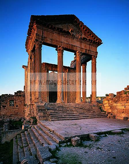 architecture antique;antiquite;romain;dougga;temple;capitole