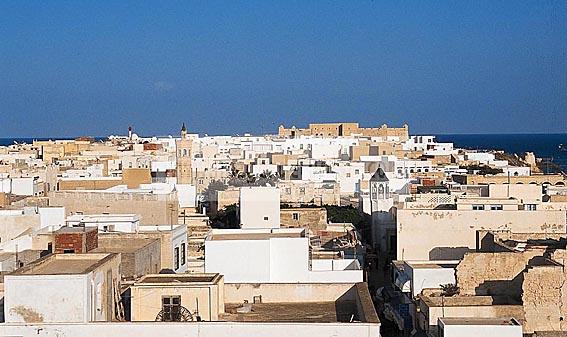 mahdia;architecture;musulmane;medina;maison;Mosquee;Mosque;Minaret;rempart;porte;