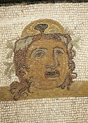 mosaique;antiquite;sousse;masque;theatre;comedie