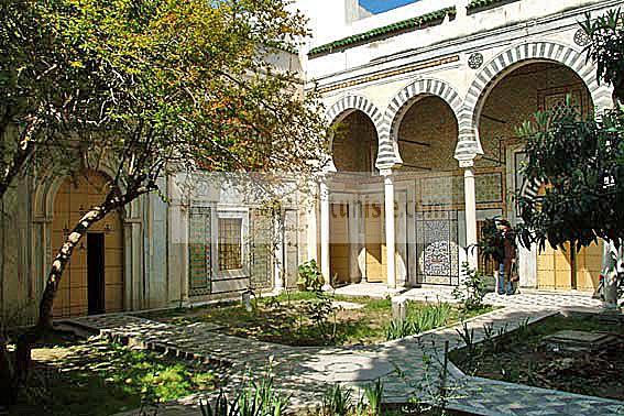 architecture;musulmane;medina;Palais;patio;tunis;