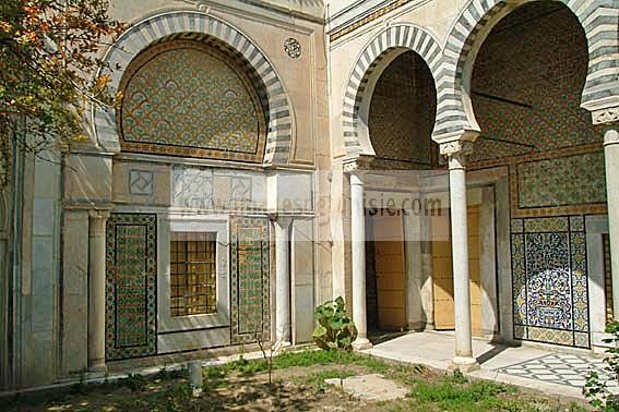 architecture;musulmane;medina;Palais;patio;tunis;