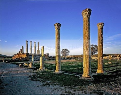 antiquite;romain;thuburbo majus;forum;temple