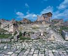 architecture;antique;antiquite;romain;dougga;forum;capitole;rue;