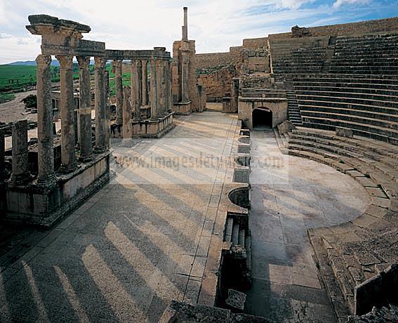 architecture antique;antiquite;romain;dougga;theatre