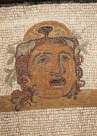 mosaique;antiquite;sousse;masque;theatre;comedie