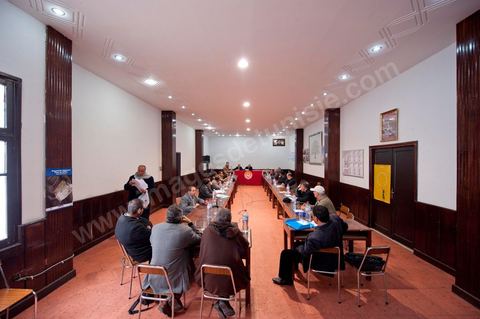 12 mars 2011 : Réunion de la commission administrative du syndicat national de l'Enseignement Secondaire, présidée par M. Mouldi Jendoubi. Au coeur de l'UGTT (Union Générale Tunisienne du Travail), siège historique de la Place Mohamed Ali à Tunis.