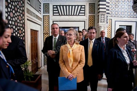 Visite de Mme Hilary Clinton Secrétaire d'Etat américain, au premier ministère à Tunis 