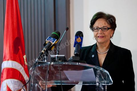 Mme Souhayr Belhassen, présidente de la FIDH au Séminaire organisé en Tunisie par la FIDH, Fédération Internationnale des ligues des Droits de l'Homme, sur la transition démocratique en Tunisie. les 17 au 19 mars 2011.