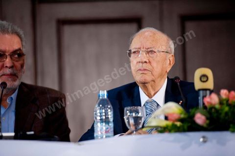 M. Béji Caïd Essebsi, premier Ministre tunisien du gouvernement de Transition au Séminaire organisé en Tunisie par la FIDH, Fédération Internationnale des ligues des Droits de l'Homme, sur la transition démocratique en Tunisie. les 17 au 19 mars 2011.