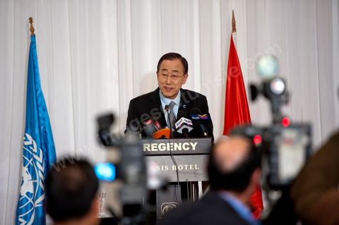 22 mars : M. Ban Ki-moon rencontre des personnalités, et jeunes de la société civile tunisienne, lors de la visite de Ban Ki-moon, Secrétaire Général des Nations Unies, en Tunisie