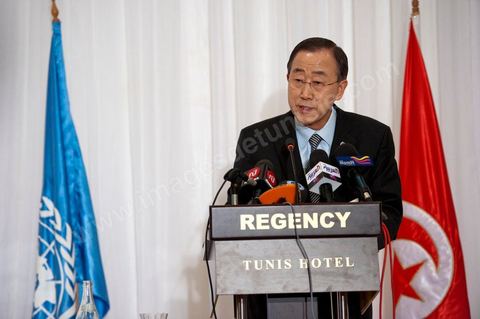 22 mars : M. Ban Ki-moon rencontre des personnalités, et jeunes de la société civile tunisienne, lors de la visite de Ban Ki-moon, Secrétaire Général des Nations Unies, en Tunisie