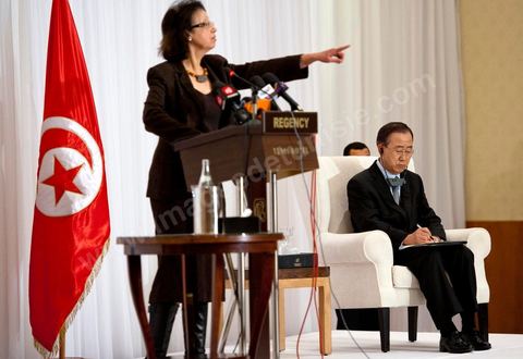 22 mars : M. Ban Ki-moon rencontre des personnalités, et jeunes de la société civile tunisienne, lors de la visite de Ban Ki-moon, Secrétaire Général des Nations Unies, en Tunisie