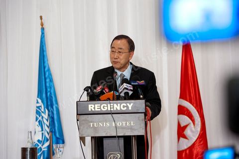 22 mars : M. Ban Ki-moon rencontre des personnalités, et jeunes de la société civile tunisienne, lors de la visite de Ban Ki-moon, Secrétaire Général des Nations Unies, en Tunisie