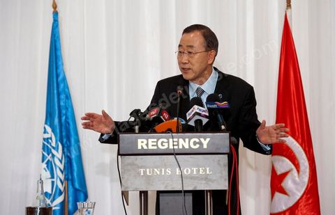 22 mars : M. Ban Ki-moon rencontre des personnalités, et jeunes de la société civile tunisienne, lors de la visite de Ban Ki-moon, Secrétaire Général des Nations Unies, en Tunisie