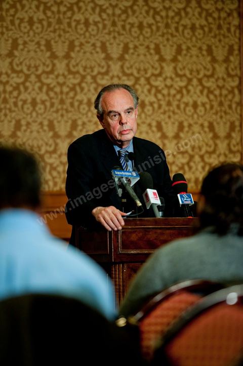 3 avril 2011 : Conférence de presse de Frédéric Mitterrand, Ministre de la Culture et de la Communication,  lors de sa première visite de travail en Tunisie après la Révolution tunisienne