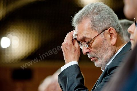 8 juin 20011 : Kamel Jendoubi, président de la commission électorale, à la Conférence de Béji Caïd Essebsi pour l'annonce de la date des élections de la constituante le 23 octobre, en présence des membres du gouvernement, des représentants des partis politques et de la presse. 