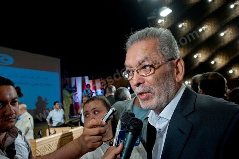 8 juin 20011 : Kamel Jendoubi, président de la commission électorale, à la Conférence de Béji Caïd Essebsi pour l'annonce de la date des élections de la constituante le 23 octobre, en présence des membres du gouvernement, des représentants des partis politques et de la presse. 