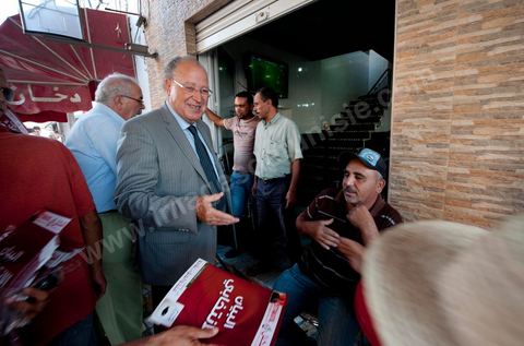 Mustapha Ben Jaafar en campagne à Grombalia au Cap Bon pour la liste Nabeul de Ettakatol, rencontres avec les citoyens