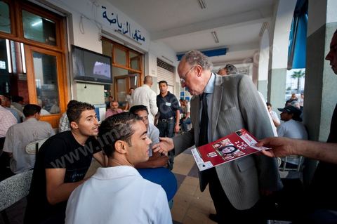 Mustapha Ben Jaafar en campagne à Grombalia au Cap Bon pour la liste Nabeul de Ettakatol, rencontres avec les citoyens