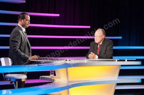 10 octobre 2011 : Mustapha Ben Jaafar à la chaîne de Télévision Hannibal pour une interview ddasn le cadre de la campagne pour l'assemblée constituante.