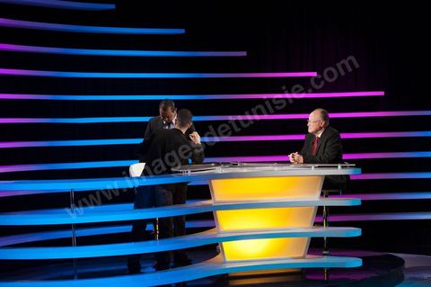10 octobre 2011 : Mustapha Ben Jaafar à la chaîne de Télévision Hannibal pour une interview ddasn le cadre de la campagne pour l'assemblée constituante.