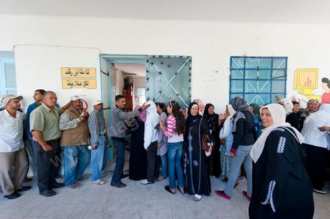 Bureau de vote à Mutoul sur la route entre Le Kef et Jendouba