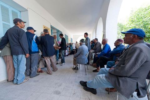 Bureau de vote à Mutoul sur la route entre Le Kef et Jendouba