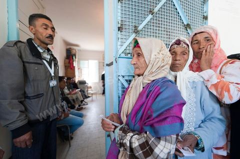 Bureau de vote à Mutoul sur la route entre Le Kef et Jendouba