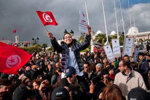 9 janvier 2012 : manifestation à la Kasbah devant le Premier ministère des journalistes qu contestent et refusent les nominations opérées par le gouvernement Jebali, samedi 7 décembre, dans des organes publics d’information.