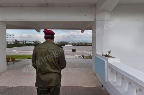 Visite de l'Académie militaire de Fondouk Djedid avec Colonel Major Ben Nasr et le colonel dirige l'académie.