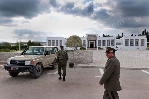 Visite de l'Académie militaire de Fondouk Djedid avec Colonel Major Ben Nasr et le colonel dirige l'académie.