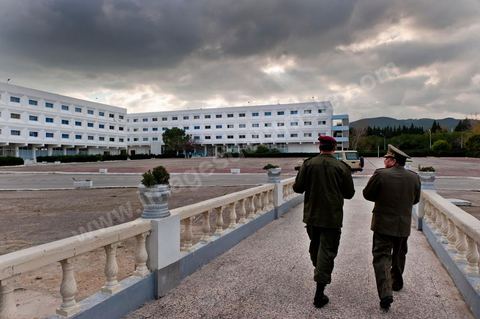 Visite de l'Académie militaire de Fondouk Djedid avec Colonel Major Ben Nasr et le colonel dirige l'académie.