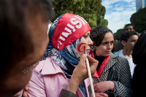 14 janvier 2012 : commémoration à Tunis du premier anniversaire de la Révolution tunisienne, le 14 janvier étant la date de la fuite de l'ex Président vers l'Arabie Saoudide. 