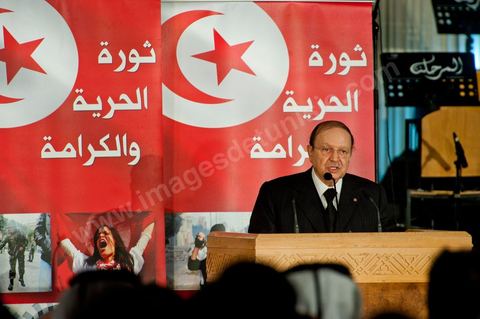 14 janvier 2012 : Discours de Abdelaziz Bouteflika, Président de l'Algérie pour les commémorations du 14 janvier au palais des congrès de Tunis. Commémoration à Tunis du premier anniversaire de la Révolution tunisienne, le 14 janvier étant la date de la fuite de l'ex Président vers l'Arabie Saoudide. 