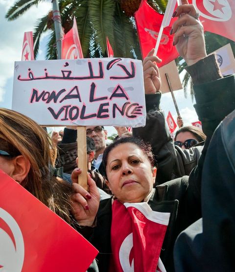 28 janvier : à Tunis près de 10 000 manifestations se sont réunis à l'appel de la société civile et dela nouvelle coalition politique et d'opposition pour une marche pacifique contre la violence, pour les libertés d'expression et pour défendre et promouvoir les valeurs démocratiques de la Révolution. La contre manifestation classique des militants d'Ennahdha est restée quasi inaperçue face à la masse inportante des manifestants pour "défendre les libertés individeuelles et publiques " et protester contre " la violence et l'extrémisme religieux".