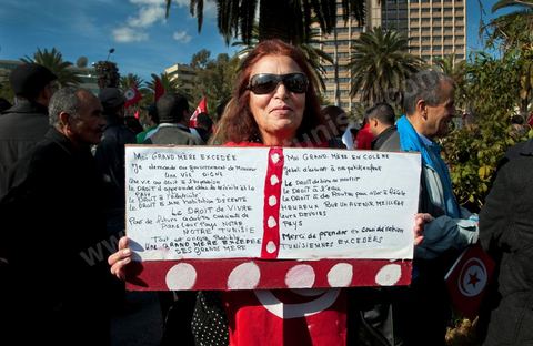 28 janvier : à Tunis près de 10 000 manifestations se sont réunis à l'appel de la société civile et dela nouvelle coalition politique et d'opposition pour une marche pacifique contre la violence, pour les libertés d'expression et pour défendre et promouvoir les valeurs démocratiques de la Révolution. La contre manifestation classique des militants d'Ennahdha est restée quasi inaperçue face à la masse inportante des manifestants pour "défendre les libertés individeuelles et publiques " et protester contre " la violence et l'extrémisme religieux".