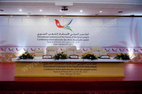 24 fvrier : confrence internationale des amis du peuple syrien  Tunis avec 60 MAE 