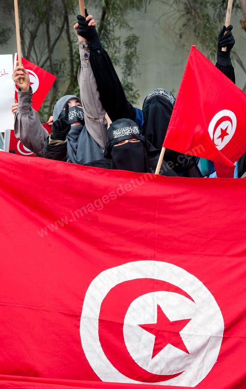 9 mars : devant la Télévision nationale tunisienne un sitin a lieu depuis plus d'une semaine de la part des partis et mouvance islamistes. Ce vendredi après la prière, plusieurs centaines de personnes se sont encore une fois rassemblées devant le siège de la Télévision tunisienne pour demander «l’épuration du secteur de l’information». Un secteur qui est toujours, selon eux, envahi par les «Rcdistes» et les «mécréants». D’autres sit-inneurs iront même jusqu’à demander la démission collective des employés de la Télévision nationale pour les remplacer par d’autres qui «respectent Dieu et l’Islam ». Le leader, qui insiste sur son appartenance au mouvement salafiste tunisien, accuse les employés de la télévision publique d’avoir «semé la discorde entre les Tunisiens, qui sont depuis toujours des musulmans», les qualifiant de personnes «stupides et sales».