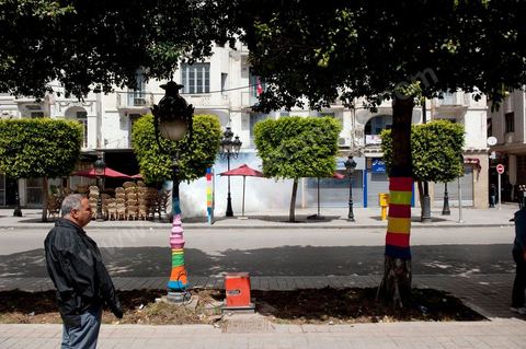 9 avril : à l'avenue Habib Bourguiba et dans les ruelles adjacentes affrontements entre la police et les manifestants deisrant commémoré sur l'avenue les martyrs et soutenir les diplomés chomeurs venus de l'intérieur du Pays. La police empéchera tout regroupement toute la jouréne sur l'avnue déclenchant des affrontements lacrymos et jets de pierre et de nombresues arrestations. 
