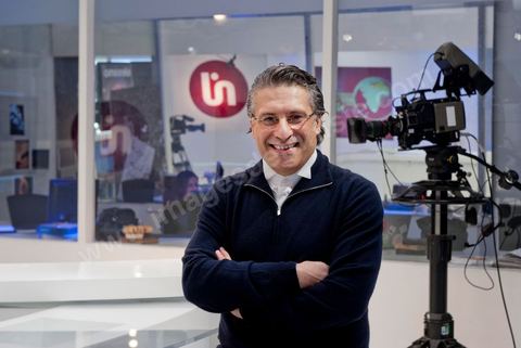 Nabil Karoui, Directeur de Nesma TV la chaine maghrébine dans les studios de la chaine à Radès en Tunisie