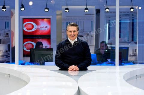 Nabil Karoui, Directeur de Nesma TV la chaine maghrébine dans les studios de la chaine à Radès en Tunisie