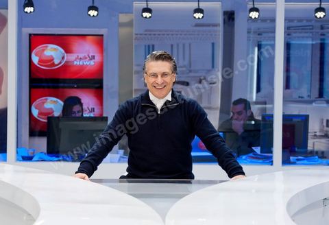 Nabil Karoui, Directeur de Nesma TV la chaine maghrébine dans les studios de la chaine à Radès en Tunisie