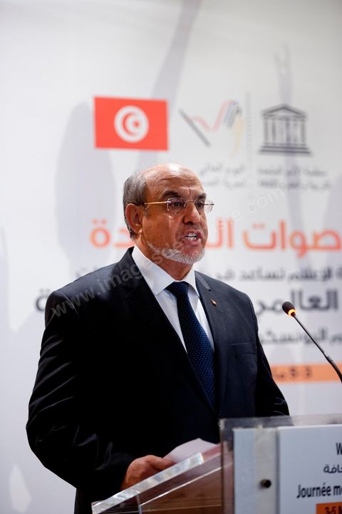 4 mai 2012 : Allocution de Hammadi Jebali, Premier Ministre du Gouvernement tunisien à l'Ouverture de la Conférences Interbationale "les nouvelles voix" laliberté d ela presse, un vecteur de transformation des sociétés dans le cadre d ela journée mondiale de la liberté d ela presse oragnisée à Tunis par l'UNESCO.
