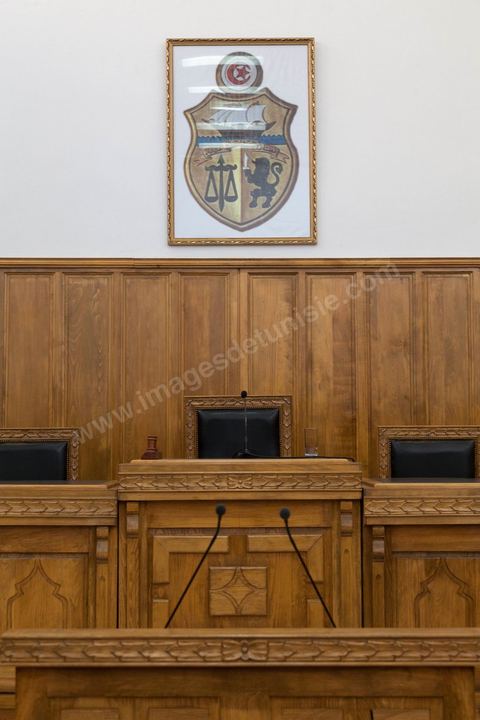 Salle d'audience du Tribunal militaire du Kef.