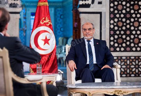 23 juin : au Premier Ministère, interview de Hamadi Jebali, Premier Ministre tunisien, pour TV5 émission "Internationale" en partenariat avec Le Monde et RFI