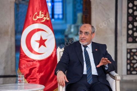 23 juin : au Premier Ministère, interview de Hamadi Jebali, Premier Ministre tunisien, pour TV5 émission "Internationale" en partenariat avec Le Monde et RFI