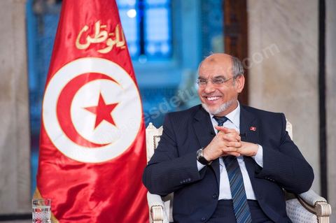 23 juin : au Premier Ministère, interview de Hamadi Jebali, Premier Ministre tunisien, pour TV5 émission "Internationale" en partenariat avec Le Monde et RFI