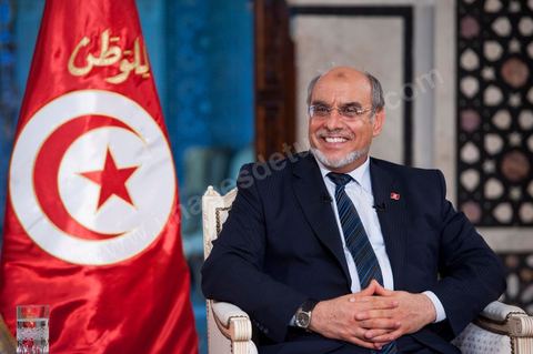 23 juin : au Premier Ministère, interview de Hamadi Jebali, Premier Ministre tunisien, pour TV5 émission "Internationale" en partenariat avec Le Monde et RFI